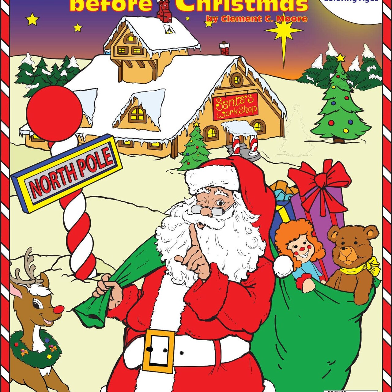 Edge Collections - Red - Twas the Night Before Christmas Coloring Book - 1 Piece